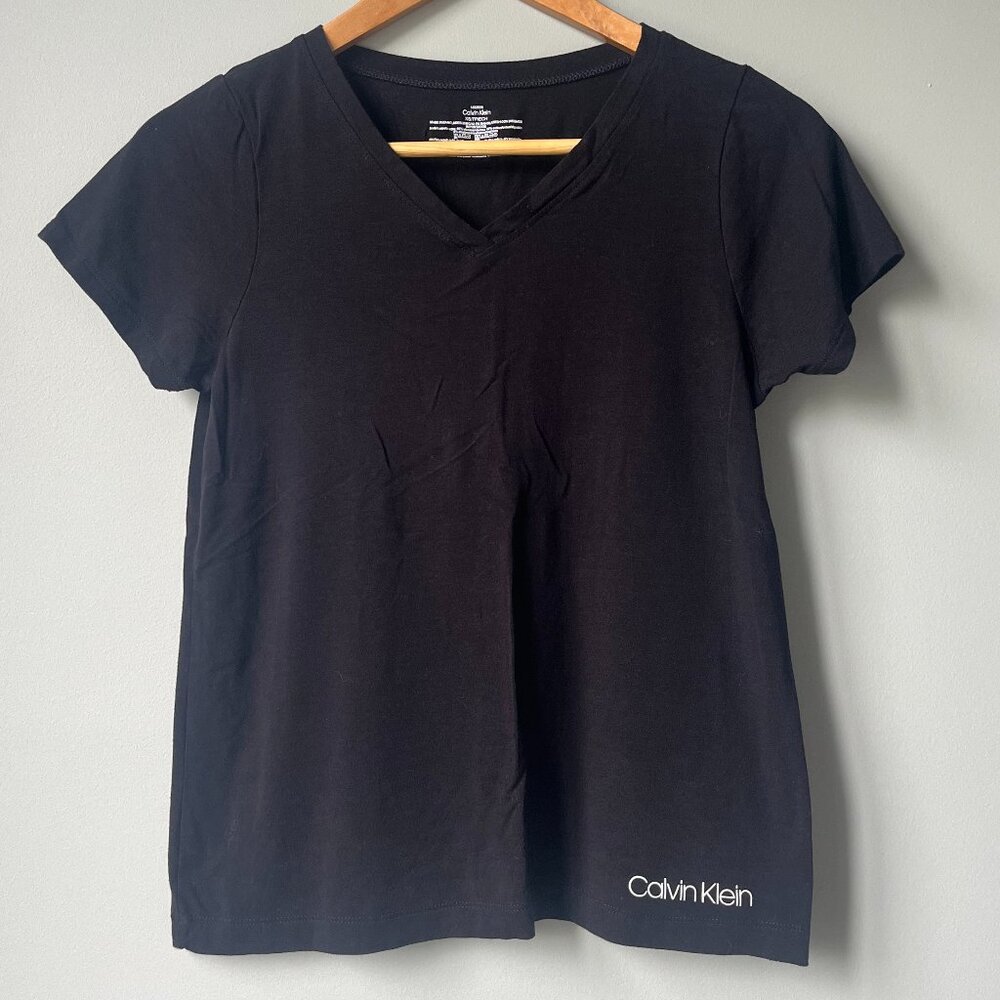 Calvin Klein Black Tee in XS with white logo